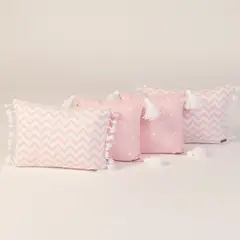 NOSSARENA - Set x 4 cojin para bebé color rosa 25x25cm y 35x25cm