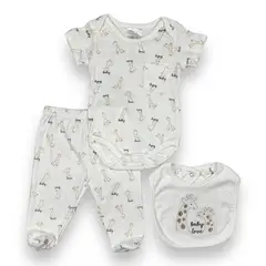 AMERICAN GENERICS - Conjunto 3PC Mikosye 100%Algodon Ropa Bebe Set De Bienvenida