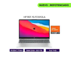 HP - PORTÁTIL RYZEN 7 7730U / RAM 32GB / SSD 1TB / PANTALLA 16" FHD