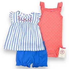 AMERICAN GENERICS - Conjunto 3PCS Ropa Para Bebe Niñ 100% Algodon Set Tedmimak