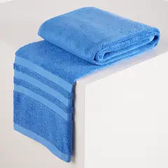 DISTRIHOGAR - Toalla de Playa 100% Algodón 620 gr Malibú Azul 70 x 160 cm