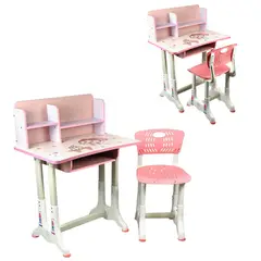 BRITOCHET - REF COM123 Escritorio y Silla Infantil Ajustable ROSADO
