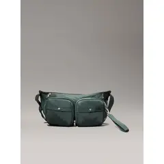 CALVIN KLEIN - Bolso verde cruzado 2 en 1 plegable
