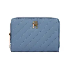 TOMMY HILFIGER - Billetera azul acolchada con cremallera