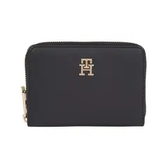 TOMMY HILFIGER - Billetera negra pequeña con logo