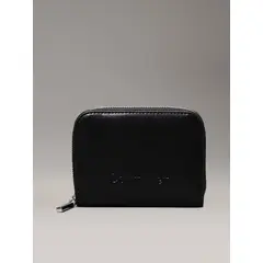 CALVIN KLEIN - Billetera negra con cremallera en el contorno con RFID