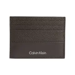 CALVIN KLEIN - Tarjetero café de cuero