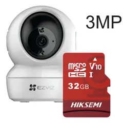 EZVIZ - CÁMARA DE SEGURIDAD WIFI INTELIGENTE 3MP INTERIOR 360° AUDIO + MICRO 32 G