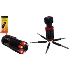 MAZUGI - Set Destornillador 6 In 1+lintern Herramienta Multifuncional