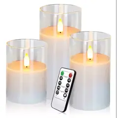ILUMINATA - SET 3 VELAS ELECTRICAS HERMOSA DECORACION HOGAR