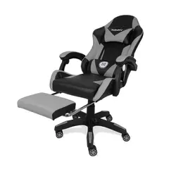 GENERICO - Silla Gamer Titan Ergonómica con Masajeador y Reposapiés 135° Gris