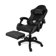 GENERICO - Silla Gamer Titan Ergonómica con Masajeador y Reposapiés 135° Negro