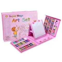 GENERICO - KIT DE DIBUJO PARA NIÑOS COLOR ROSADO