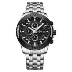 NAVIFORCE - Reloj Hombre Elegante Plateado Diales Multifunción Análogo