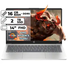 HP - PORTATIL RYZEN 5 7520U 16GB RAM LPDDR5 2TB SSD 14" FHD SILVER
