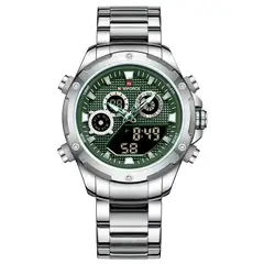 NAVIFORCE - Reloj De Hombre Elegante Análogo Digital Cronometro Plateado
