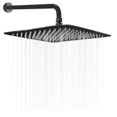 PAMO - Ducha Regadera Cuadrada Color negro 20cm +Tubo