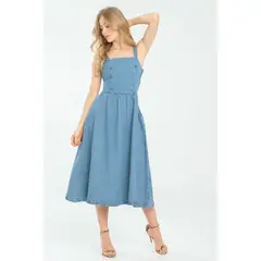 RAGGED - Vestido lara Azul medio