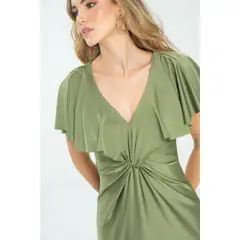 RAGGED - Vestido mermaid Verde olivo