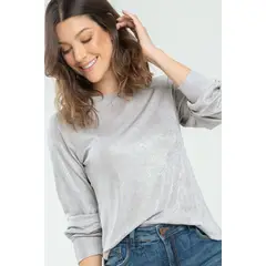 RAGGED - Buzo brillo silver Plateado Ragged.