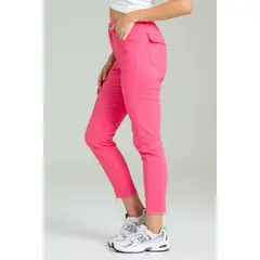 RAGGED - Pantalon drill mangle Rosado frambuesa