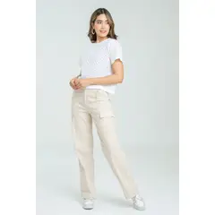 RAGGED - Pantalon drill lena Beige claro