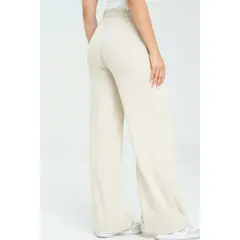 RAGGED - Pantalon ancho lino Beige medio