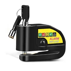 TECNOHOGAR JS - Candado Alarma Disco MotoBici en Acero Inoxidable