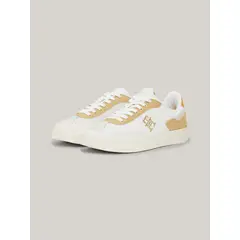 TOMMY HILFIGER - Tenis blanco Heritage con texturas mixtas