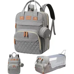 MILOPTS - Morral Pañalera Portatil Bebe Cuna Cambiador Impermeable