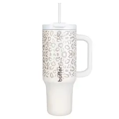 BUFFER FLASK - Termo Vaso Termico Con Pitillo 1,2 lt Buffer Acero Inox - Blanco