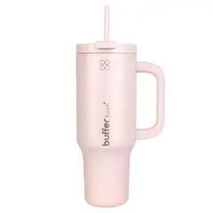 BUFFER FLASK - Termo Vaso Termico Con Pitillo 1,2 lt Buffer Acero Inox - Rosa claro