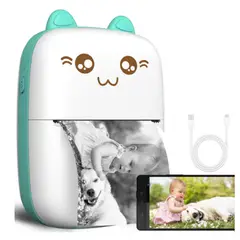SKY - Mini Impresora Térmica Portátil Bluetooth Gatito + 1 Rollo