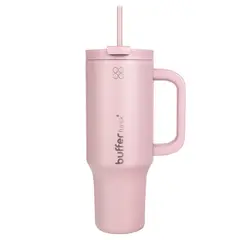 BUFFER FLASK - Termo Vaso Termico Con Pitillo 1,2 lt Buffer Acero Inox - Rosa