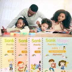 GENERICO - Libros De Caligrafía Montessori X 4 Para Niños Tinta Mágica