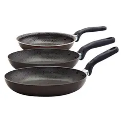 IMUSA - Juego de Sartenes 16Cm-20Cm-24Cm Anti Adherente Color Chocolate