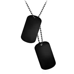 GENERICO - Collar Para Hombre Con Dijes Tipo Placas Militares