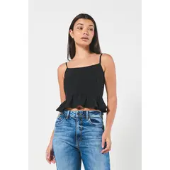 KOAJ - BLUSA UNICOLOR/POLIESTER CON TIRANTES,CORTE RECOGIDO EN Mujer