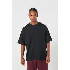 KOAJ - Camiseta oversize unicolor manga corta con doblez en pu Hombre