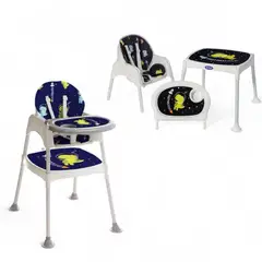 BRITOCHET - Silla Comedor Bebé 3 en 1 REF AND113 Azul Dinosaurio