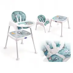 BRITOCHET - Silla Comedor Bebé 3 en 1 REF AND115  Verde Ovejitas