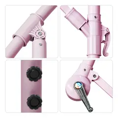 JARDIMEX - Sombrilla parasol color rosa tipo Madera para playa jardín camping