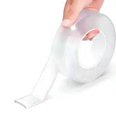 SKY - Cinta Doble Faz Siliconada Lavable Transparente X 5 Metros