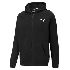 PUMA - Hoodie Saco Marca Small Logo Fz Original Negro Hombre