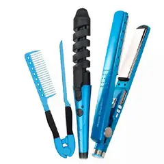 GENERICO - Rizador + Plancha Nano Titanio Profesional + Peinilla