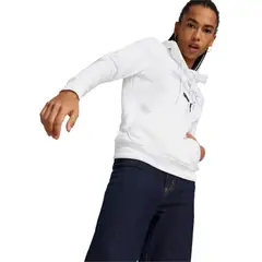 PUMA - Hoodie Marca Ess+ Logo Power Original Blanco Mujer