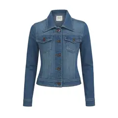 MODA EN CIRCUITO - Chaqueta En Jean Para Mujer AZUL MEDIO
