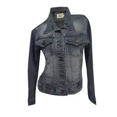 MODA EN CIRCUITO - Chaqueta En Jean Para Mujer GRIS