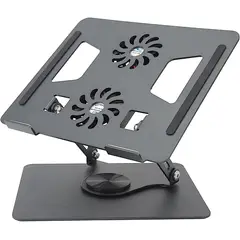 GENERICO - Soporte Ajustable Para Laptop Portátil 2 Ventiladores 360