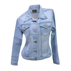 MODA EN CIRCUITO - Chaqueta En Jean Para Mujer AZUL HIELO